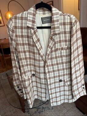Reformation oversized spring plaid blazer